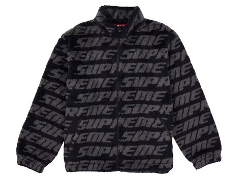 Supreme Repeat Jacquard Fleece Jacket Black