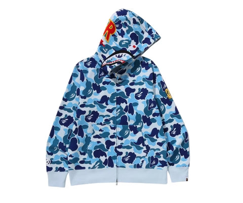 BAPE ABC Camo 2nd Shark Full Zip Hoodie Blue