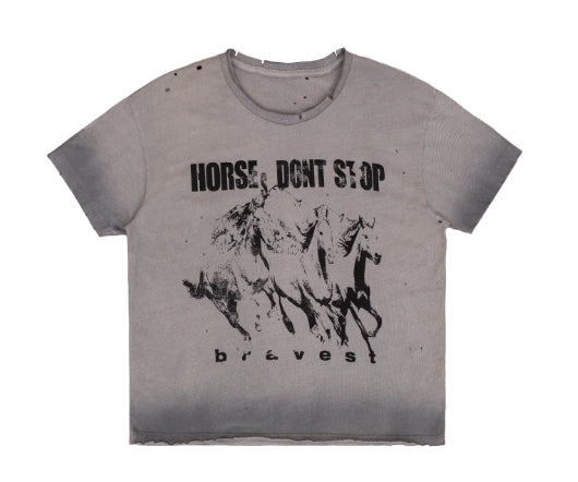 Bravest Studios Horses Vintage Tee Grey