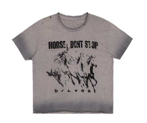Bravest Studios Horses Vintage Tee Grey