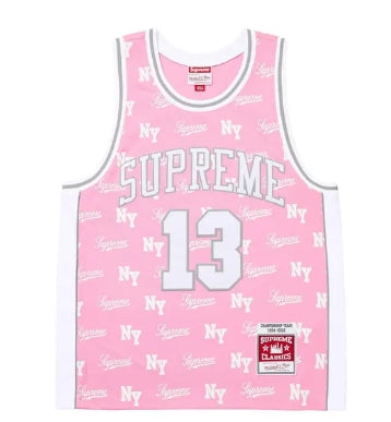 Supreme x Mitchell & Ness Monogram Jersey Pink