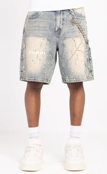 GUAPI Emerald Spider Denim Shorts