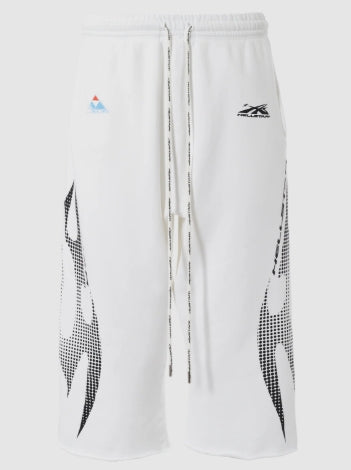 Hellstar Studio Gradient Flame 3/4 Shorts White