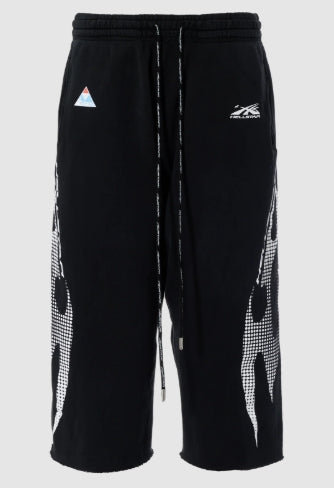 Hellstar Studio Gradient Flame 3/4 Shorts Black