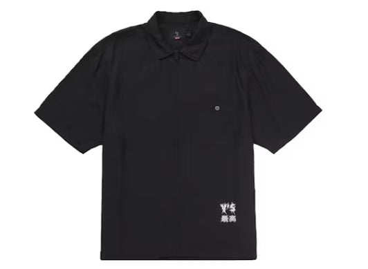 Supreme Y's By Yohji Yamamoto Silk Zip Up S/S Shirt Black