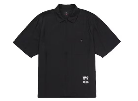 Supreme Y's By Yohji Yamamoto Silk Zip Up S/S Shirt Black