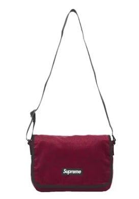 Supreme Velvet Small Messenger Bag Red Leopard