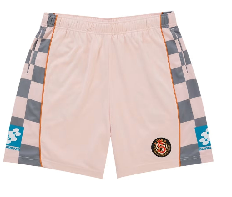 Supreme Checkerboard Soccer Shorts Pink