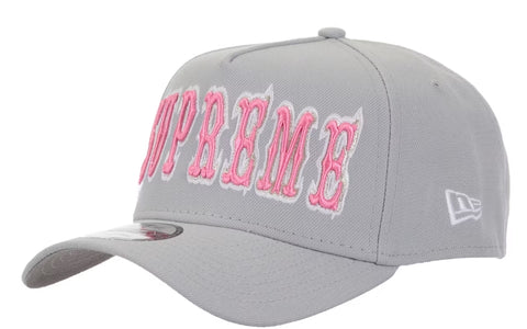 Supreme Gothic Outline Adjustable New Era 59Fifty Fitted Cap Gray