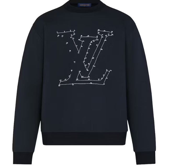 Louis Vuitton Navy Logo Embroidered Sweatshirt Pre-Owned