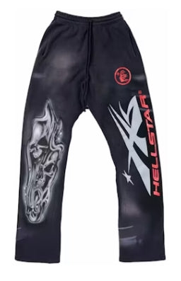 Hellstar Airbrushed Skull Flare Bottom Sweatpants