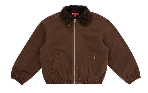 Supreme Faux Shearling Lined Bomber Jacket FW26 Brown