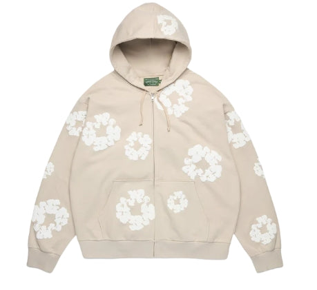 Denim Tears Cotton Wreath Zip Hoodie Cream