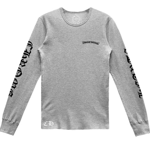 Chrome Hearts Scroll Logo Grey Thermal Longsleeve