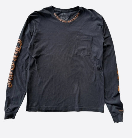 Chrome Hearts Black Olive Neck Print L/S Tee