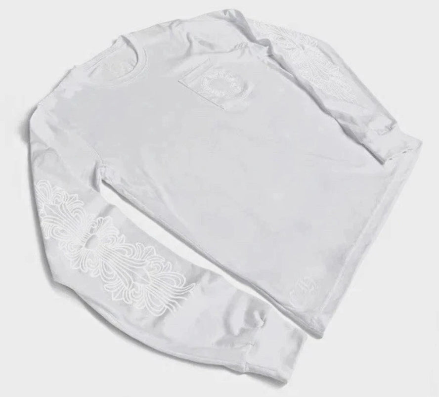 Chrome Hearts White Long Sleeve Pocket Crew