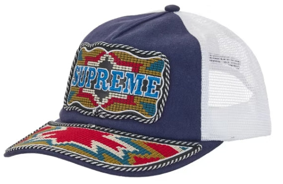 Supreme Western Embroidered Mesh Back 5-Panel Navy