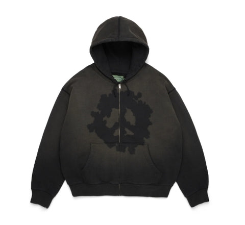 Denim Tears Peace Wreath Knockout Zip Up Black