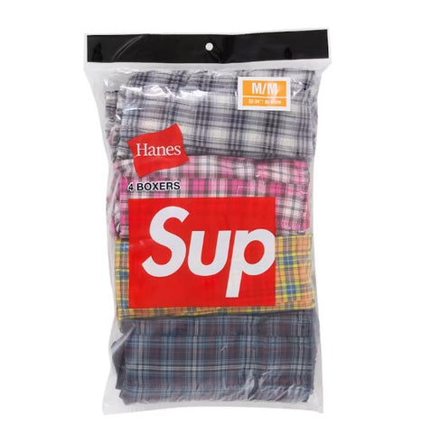 Supreme Hanes Plaid Boxers 4 Pack