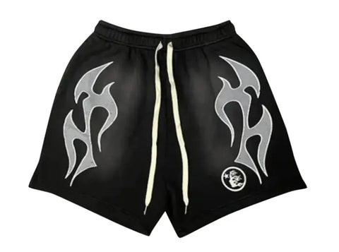 Hellstar Flame Shorts Black Pre-Owned
