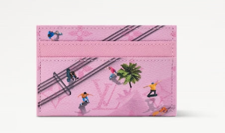 LOUIS VUITTON PINK MONOGRAM CARD HOLDER HERITAGE SKATEBOARD