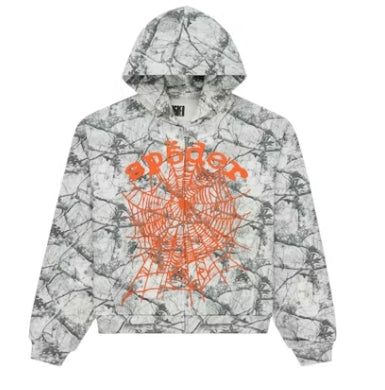 Sp5der Real Tree OG Web V2 Zip Hoodie White Camo