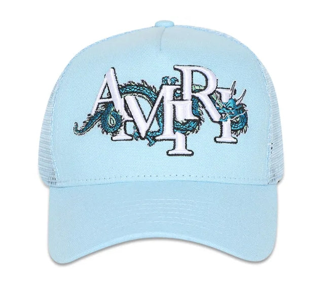 AMIRI CNY Dragon Trucker Hat Air Blue