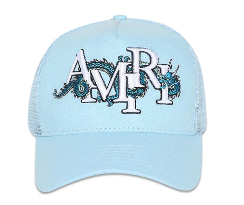 AMIRI CNY Dragon Trucker Hat Air Blue