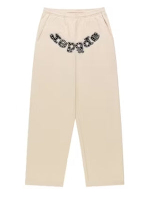 Sp5der Mixed Stone OG Logo Sweatpants Cream