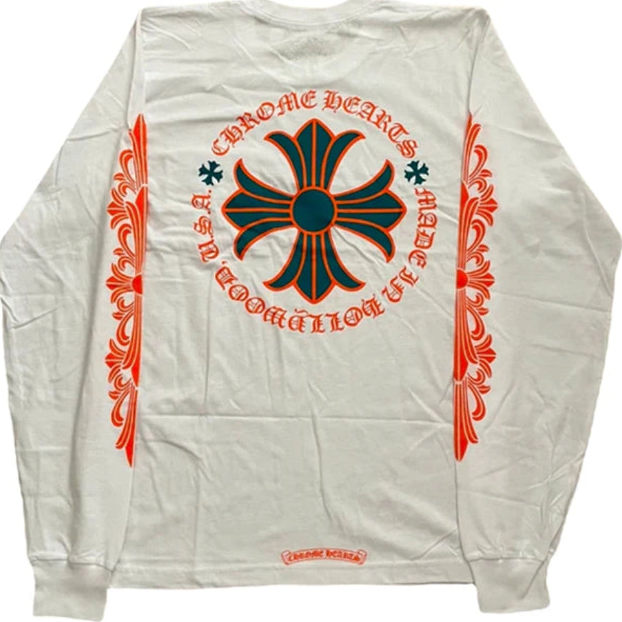 Chrome Hearts Miami Art Basal L/S Tee White/Green/Orange Pre-Owned