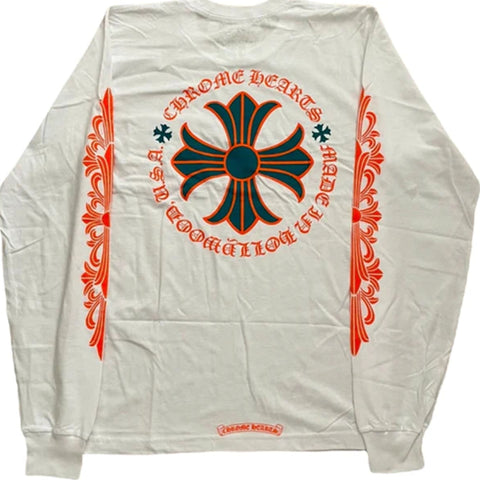 Chrome Hearts Miami Art Basal L/S Tee White/Green/Orange Pre-Owned