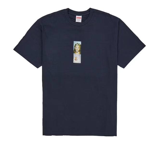 Supreme Prayer Card Box Logo Tee Navy