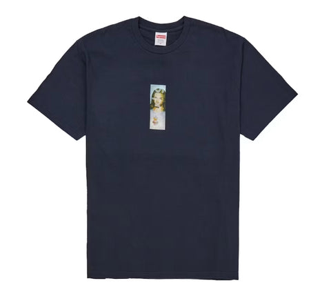 Supreme Prayer Card Box Logo Tee Navy