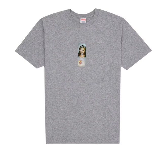 Supreme Prayer Card Box Logo Tee Heather Grey