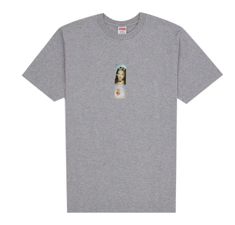 Supreme Prayer Card Box Logo Tee Heather Grey