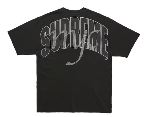 Supreme Rhinestone Script S/S Top Black
