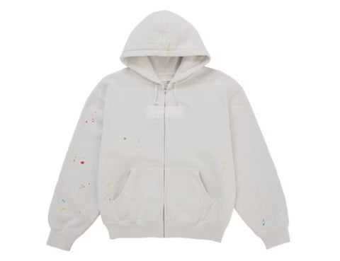 Supreme MM6 Maison Margiela Box Logo Zip Up Hooded Sweatshirt White