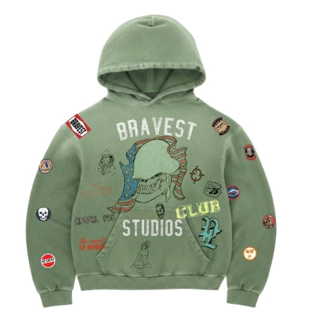Bravest Studios Green Army Pinned Hoodie
