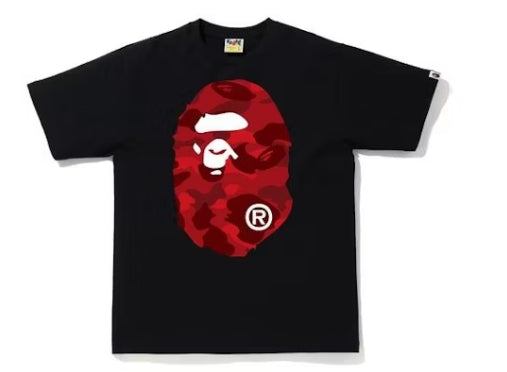 BAPE Color Camo Big Ape Head Tee Black/Red Pre-Owned
