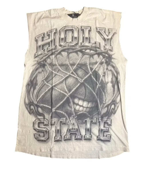 Hellstar Holy State Sleeveless T-Shirt White Pre-Owned
