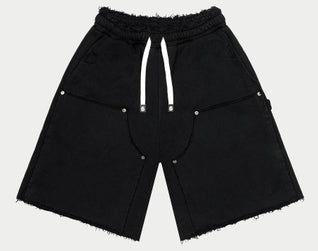 Godspeed Carpenter Distressed Shorts Flat Black