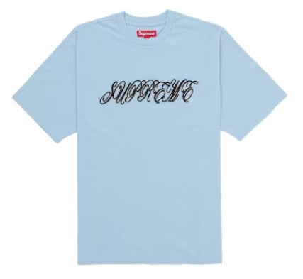Supreme Raised Script S/S Top Light Blue