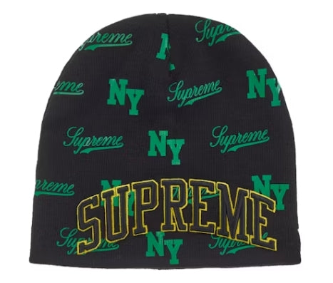 Supreme New Era Monogram Beanie Black
