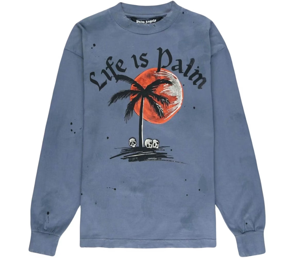 Palm Angels Sunset Palm Garmet Dyed Long Sleeve