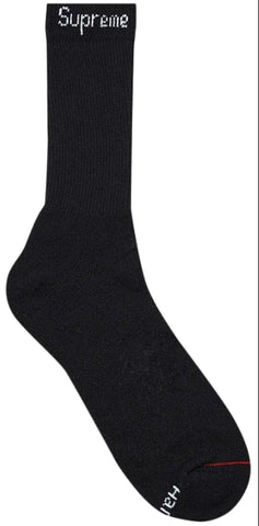 Supreme/Hanes Black Crew Socks 1 Pair