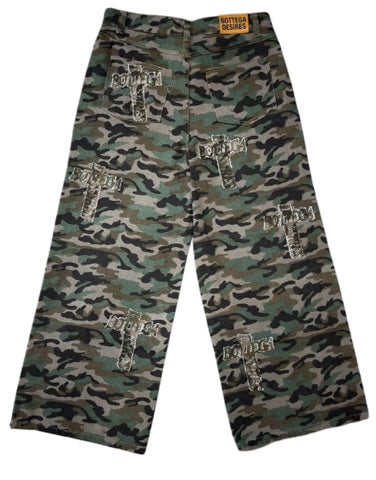 Bottega Desires Camo Cargo Pants