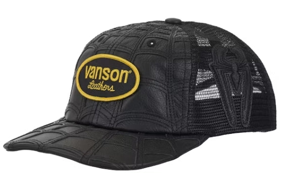 Supreme Vanson Leathers Spider-Man Mesh Back 6 Panel Hat Black