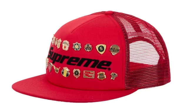 Supreme Pins Mesh Back 5-Panel Hat Red