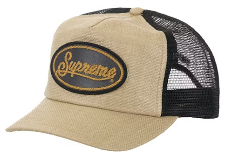 Supreme Raffia Mesh Back 5-Panel Hat Tan