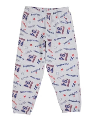 Supreme Mitchell & Ness Teams Zip Up Hooded Sweatpants White